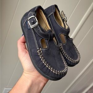 PRIMIGI Toddler Size 25 EU Navy Blue Leather Moccasin Shoes T strap